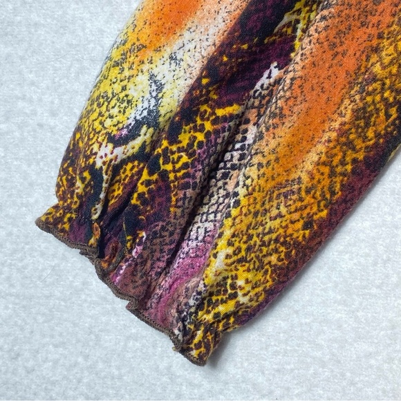 Self Esteem Tunic Top Women’s M Multicolor Snakeskin Braided Neck Casual Stretch - Picture 7 of 15